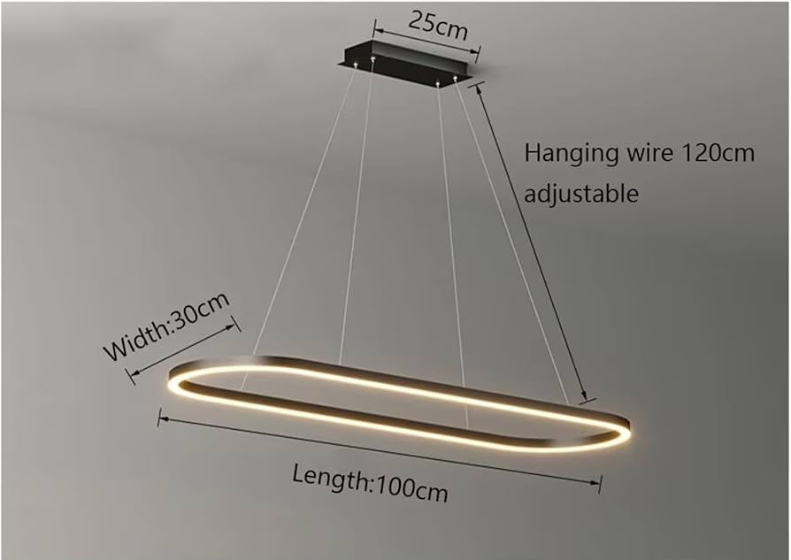 Modern Oval LED Chandelier (9362-BK)