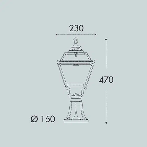 Golia Square Gate Light in Classic Design