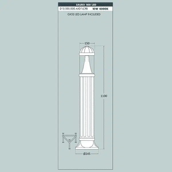 Sauro Classic Bollard Light - Fumagalli