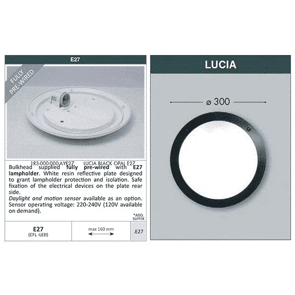 Lucia Range Round Bulkhead Lamp