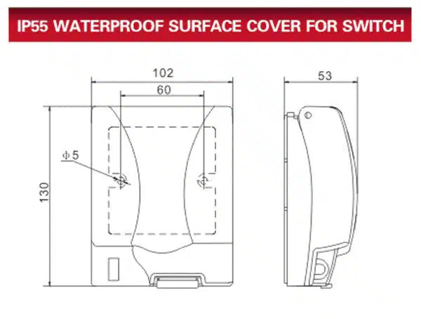 IP55 Weatherproof Cover 3×3 with Lock System