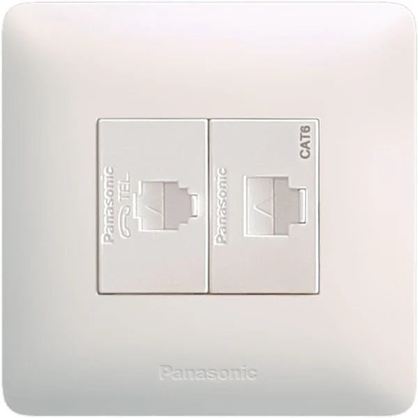 1G Telephone + Cat6 Data Socket