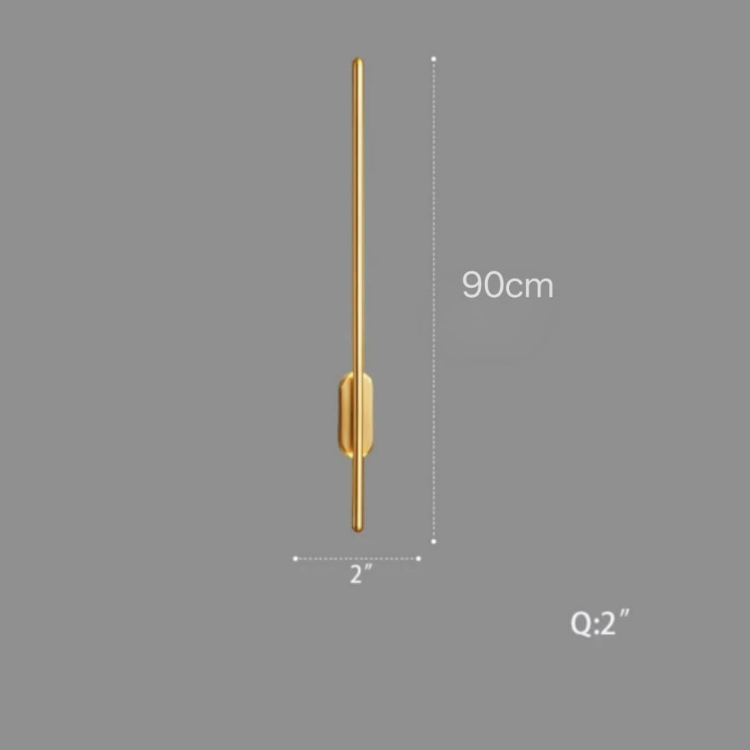Modern Long Gold Stick LED Wall Light (90cm)