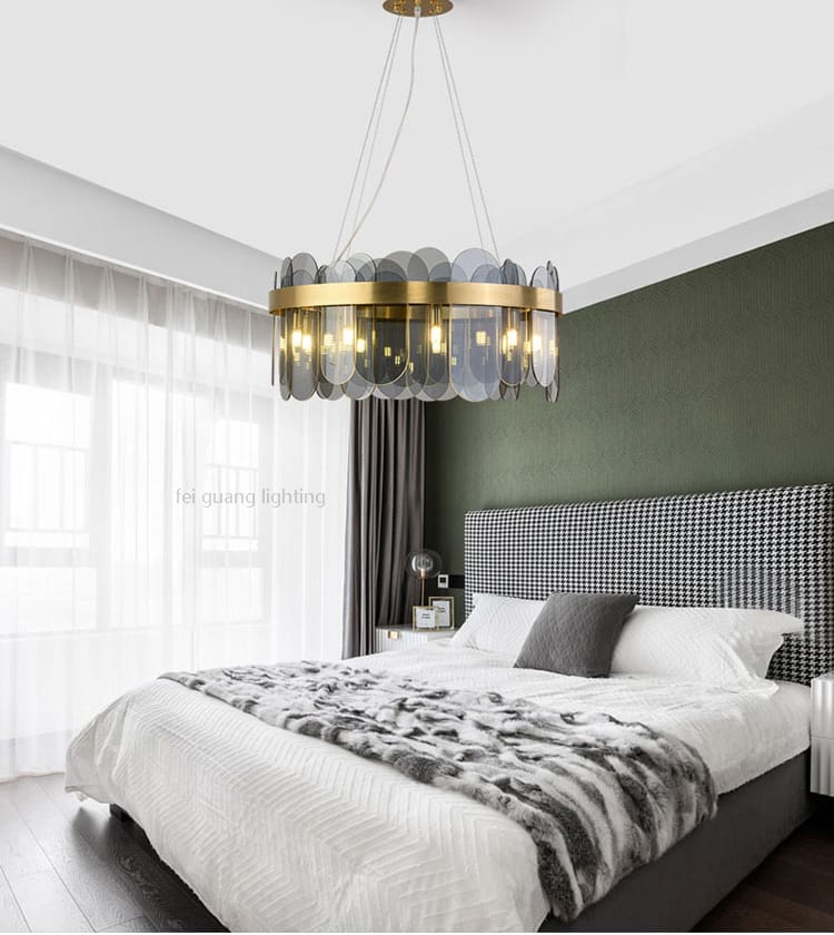 Modern Luxury Smoke Glass Round Chandelier (400mm)