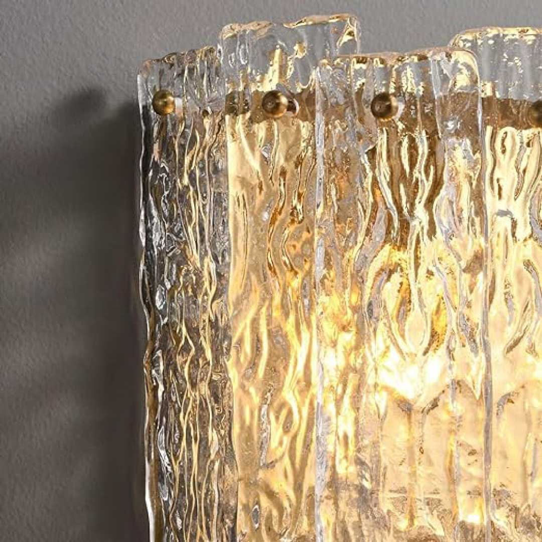Modern Ice Cube Pattern Glass Wall Light