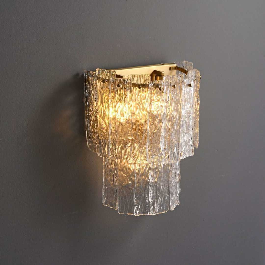 Modern Ice Cube Pattern Glass Wall Light