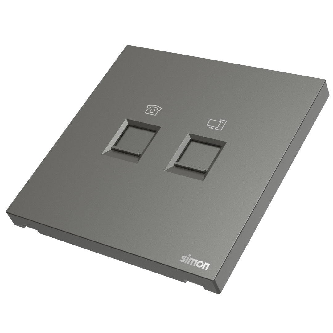Simon Telephone & Data Outlet Cat6 M7-Grey
