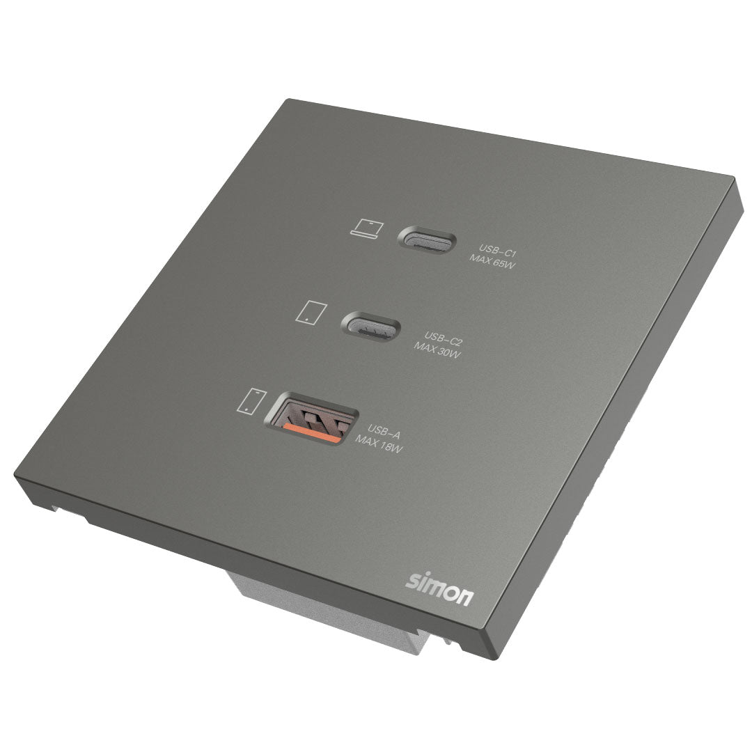 Simon USB A+C Chargers M7-Grey