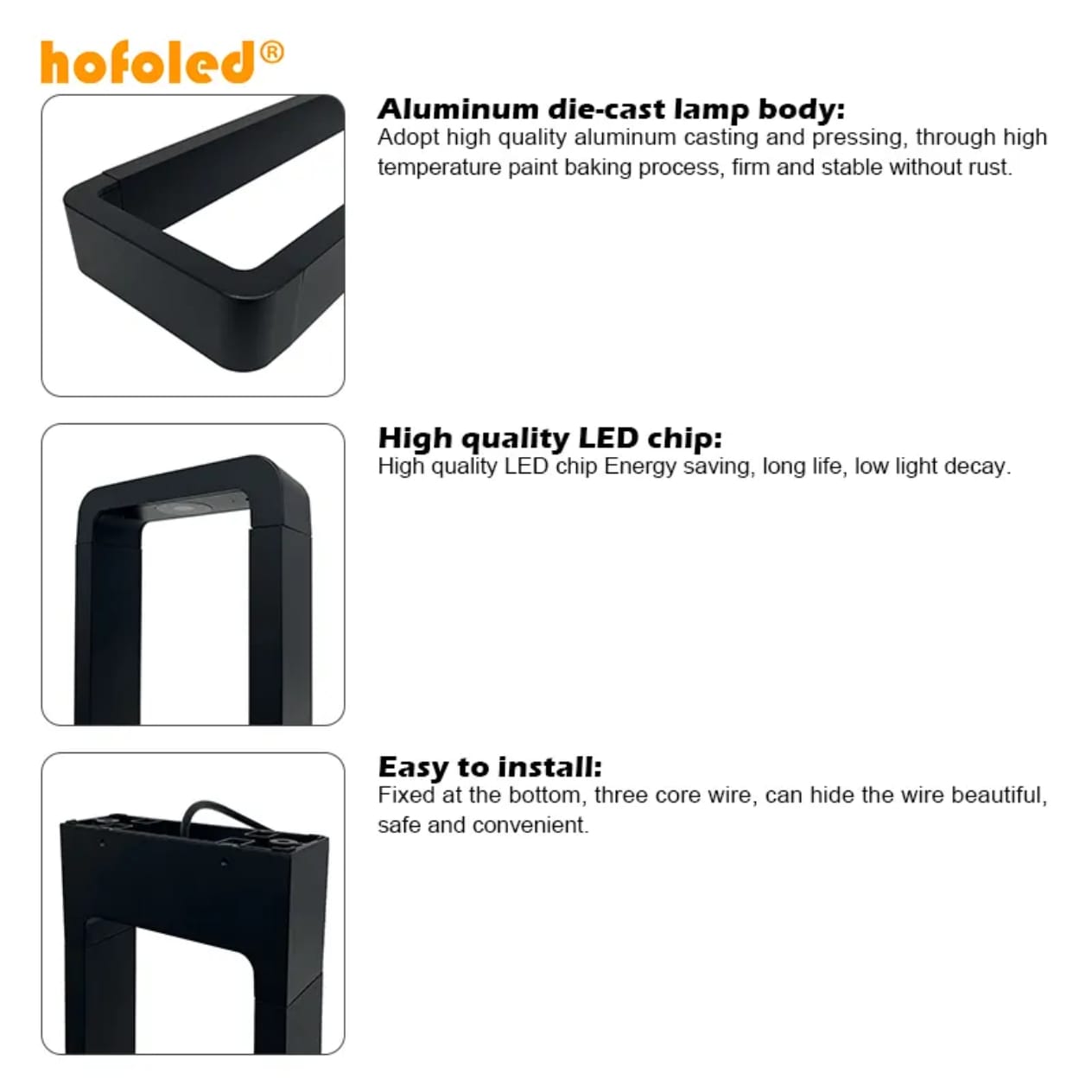 Modern Garden LED Bollard Light Waterproof IP65