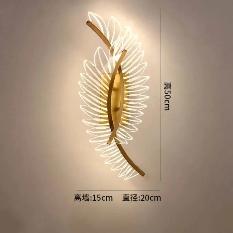 Modern Gold Designer Double Wing Wall Light