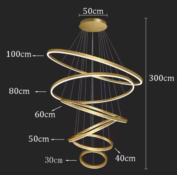 Nordic Ring Shaped Duplex Long Chandelier