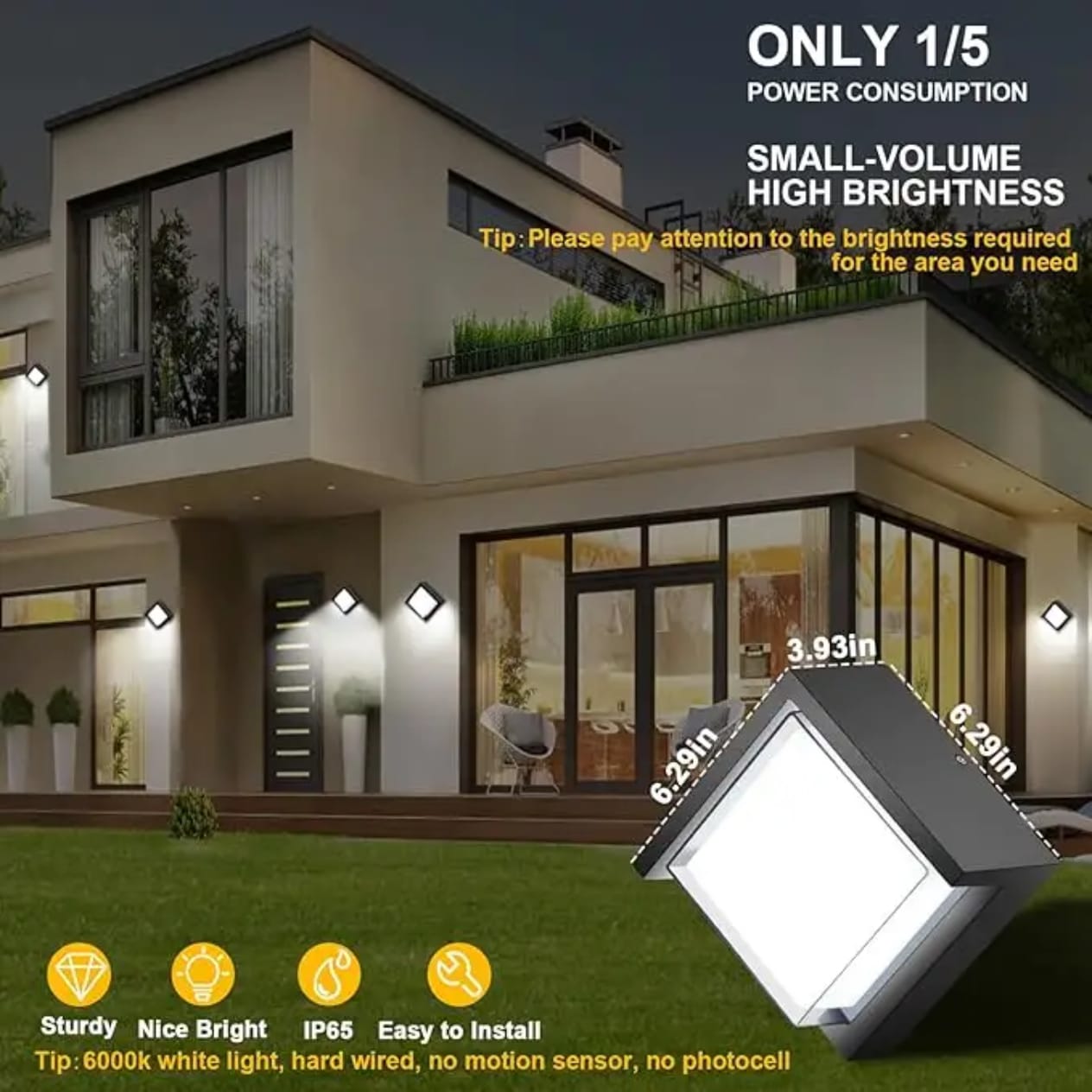 Modern Square Waterproof Outdoor Wall Light