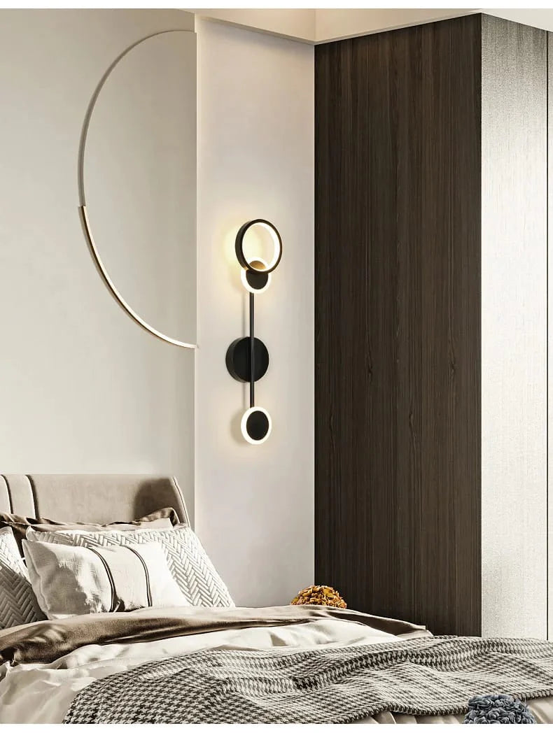 Modern Acrylic Art Round Gold LED Wall Light
