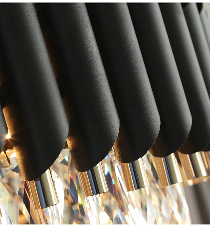 Modern Luxury Black Gold Crystal Chandelier (800mm)