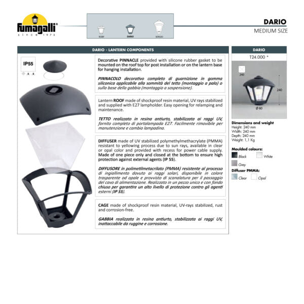SICAR-DARIO Hanging Medium Light Size (Made in Italy)