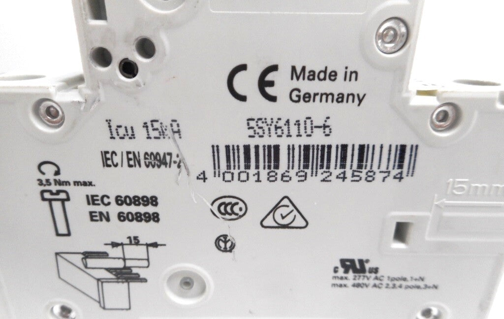 Siemens Circuit Breaker MCB 1Pole