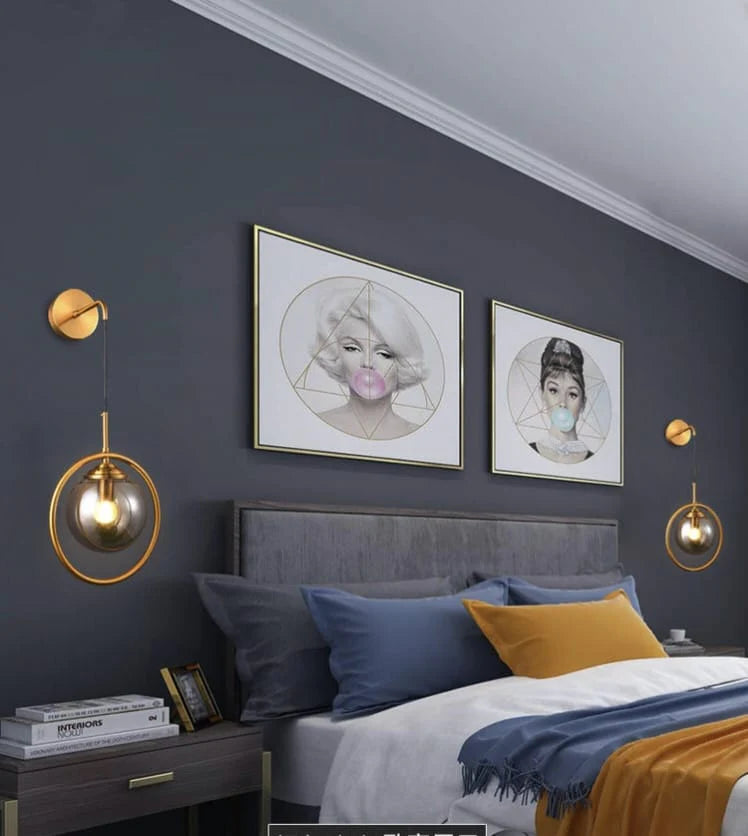 Nordic Modern Gold Glass Ball Wall Light