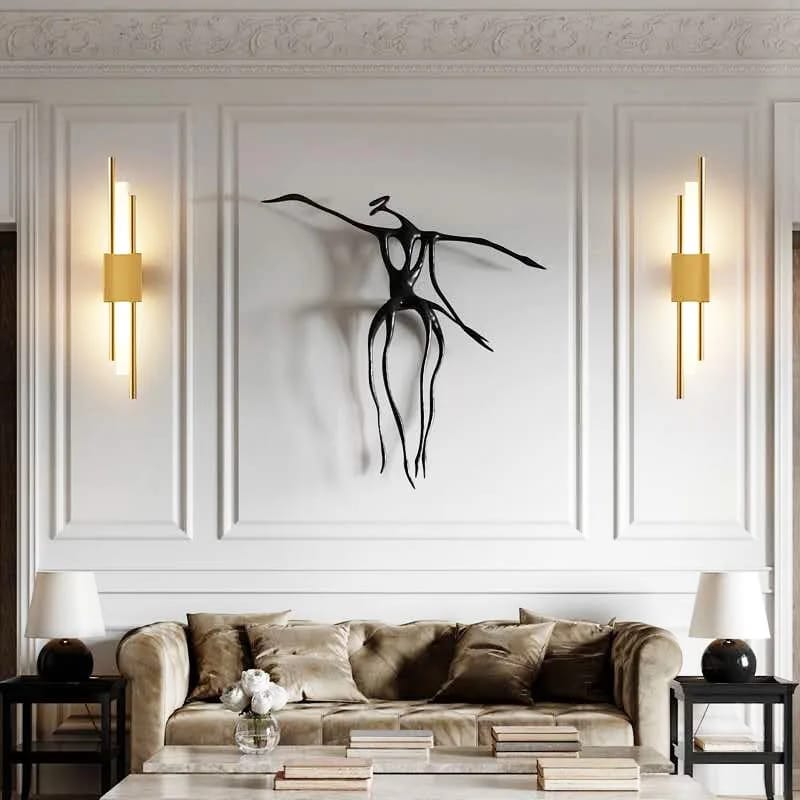 Modern Stylish Gold Pipe Acrylic Wall Lamp
