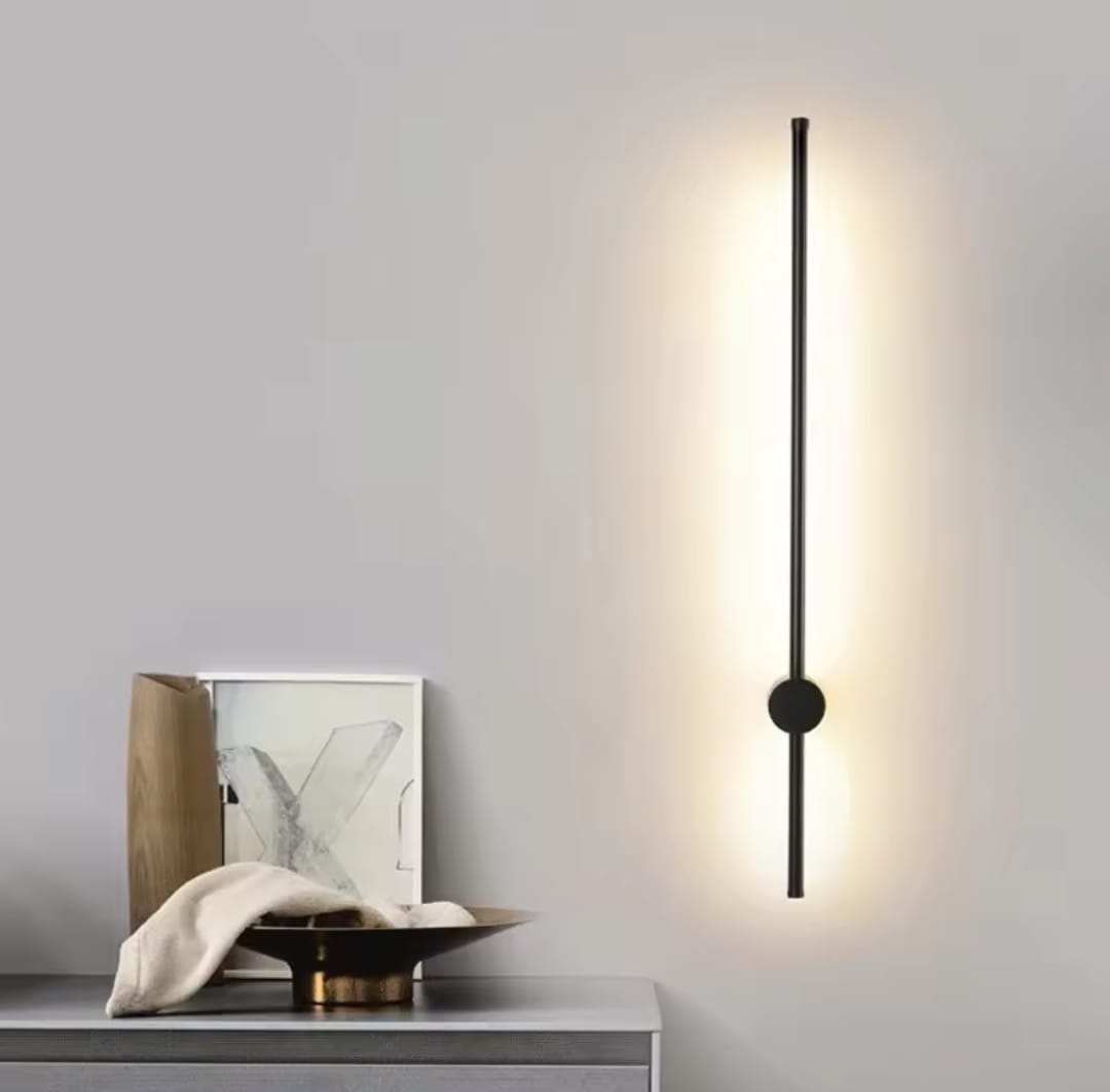 Modern Long Black Stick LED Wall Light
