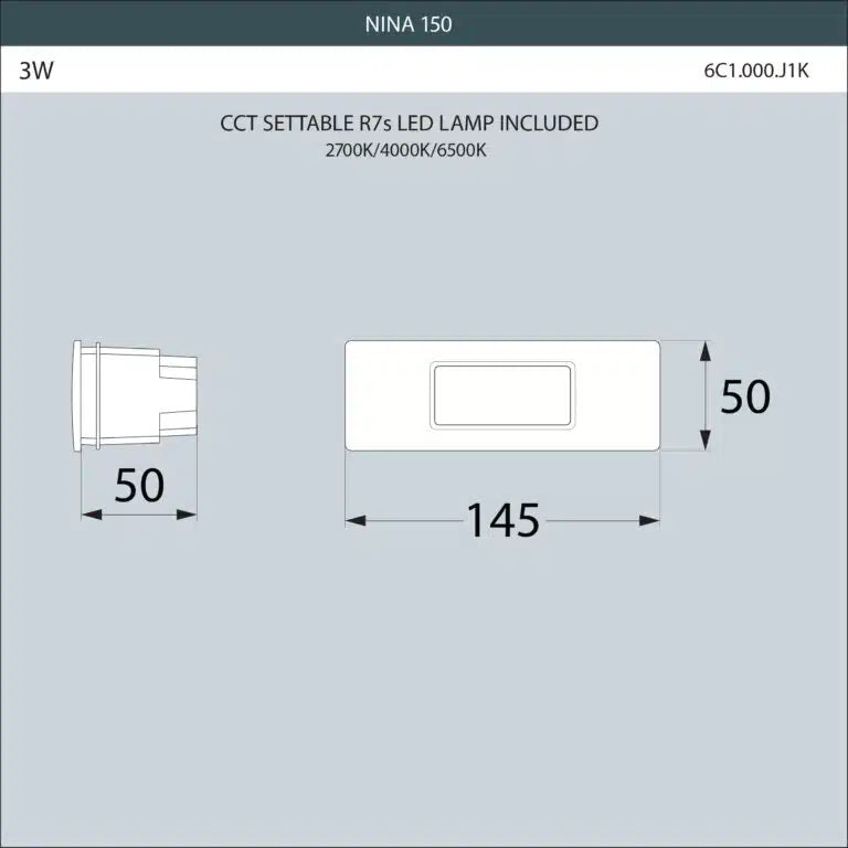 Nina-150, Recessed Wall Lamp