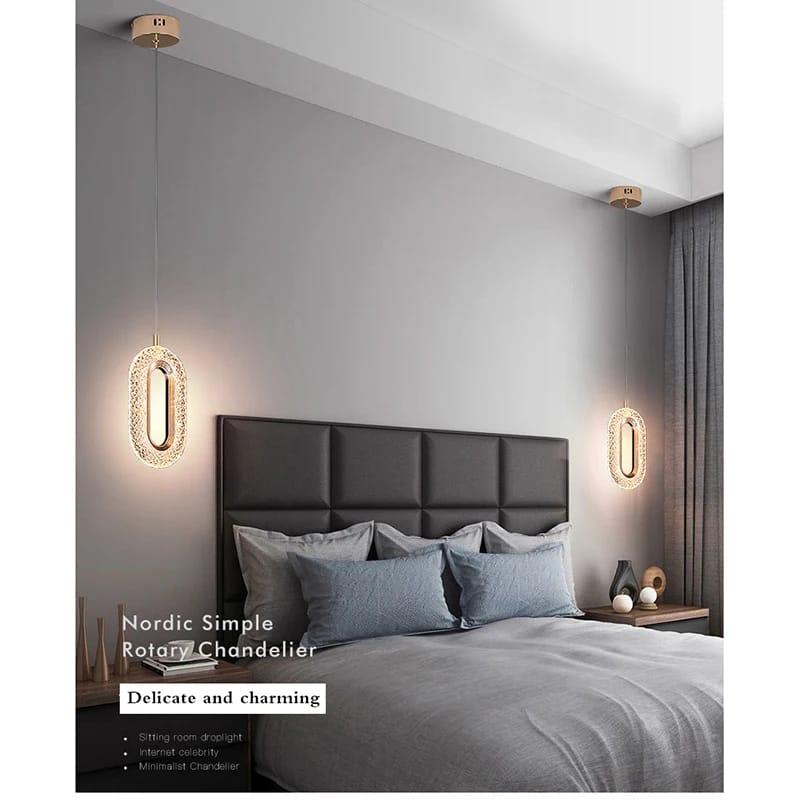 Luxury Modern Design Acrylic Oval Hanging Light