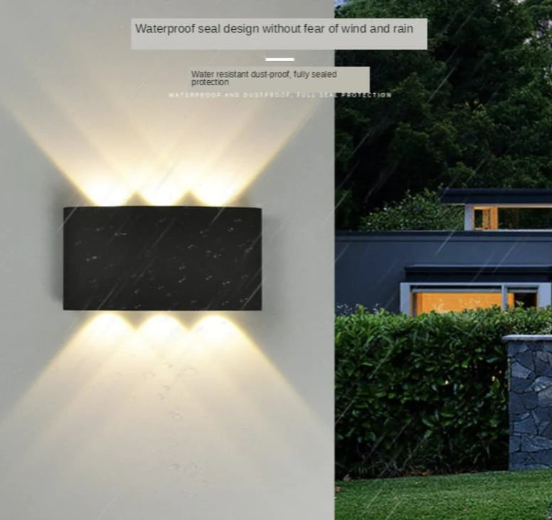 Modern 3 Up & 3 Down Outdoor Wall Light
