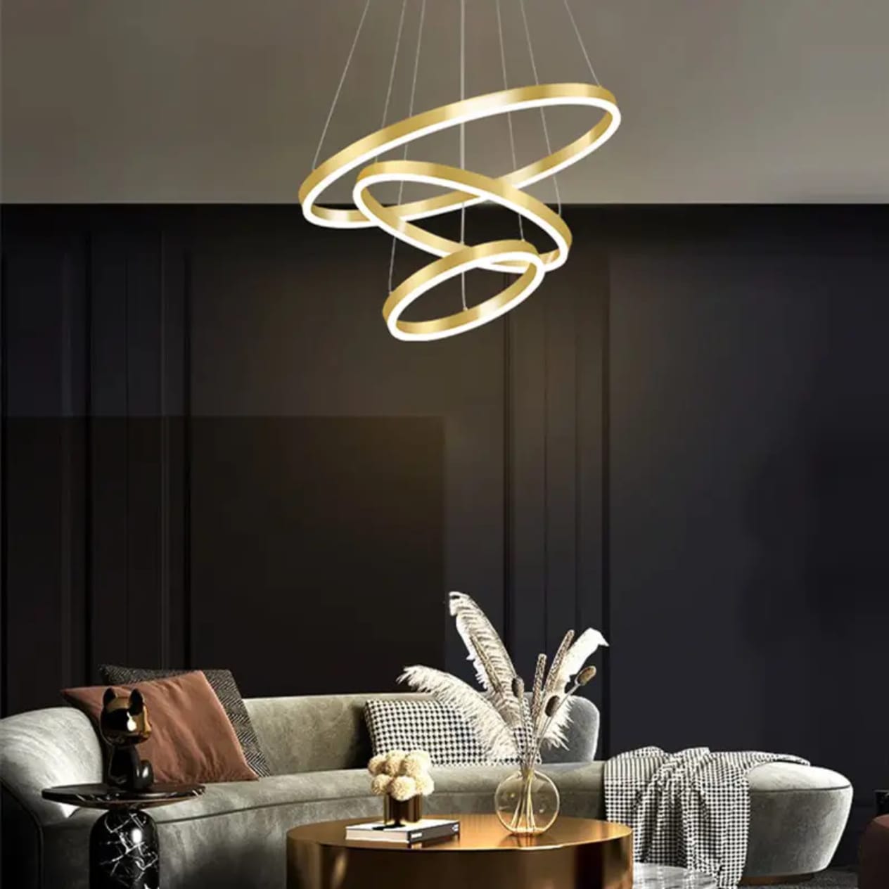 Nordic  Ring Shaped Duplex Chandelier