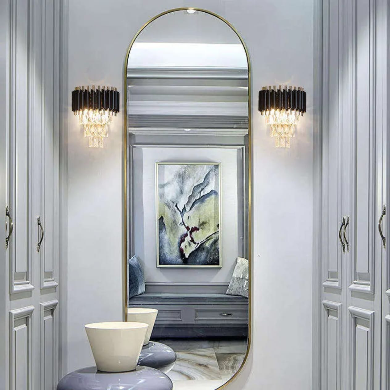 Modern Gold Luxury Crystal Wall Light