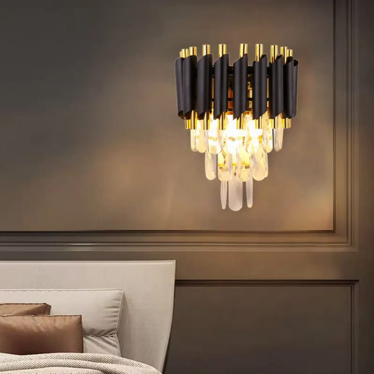 Modern Gold Luxury Crystal Wall Light