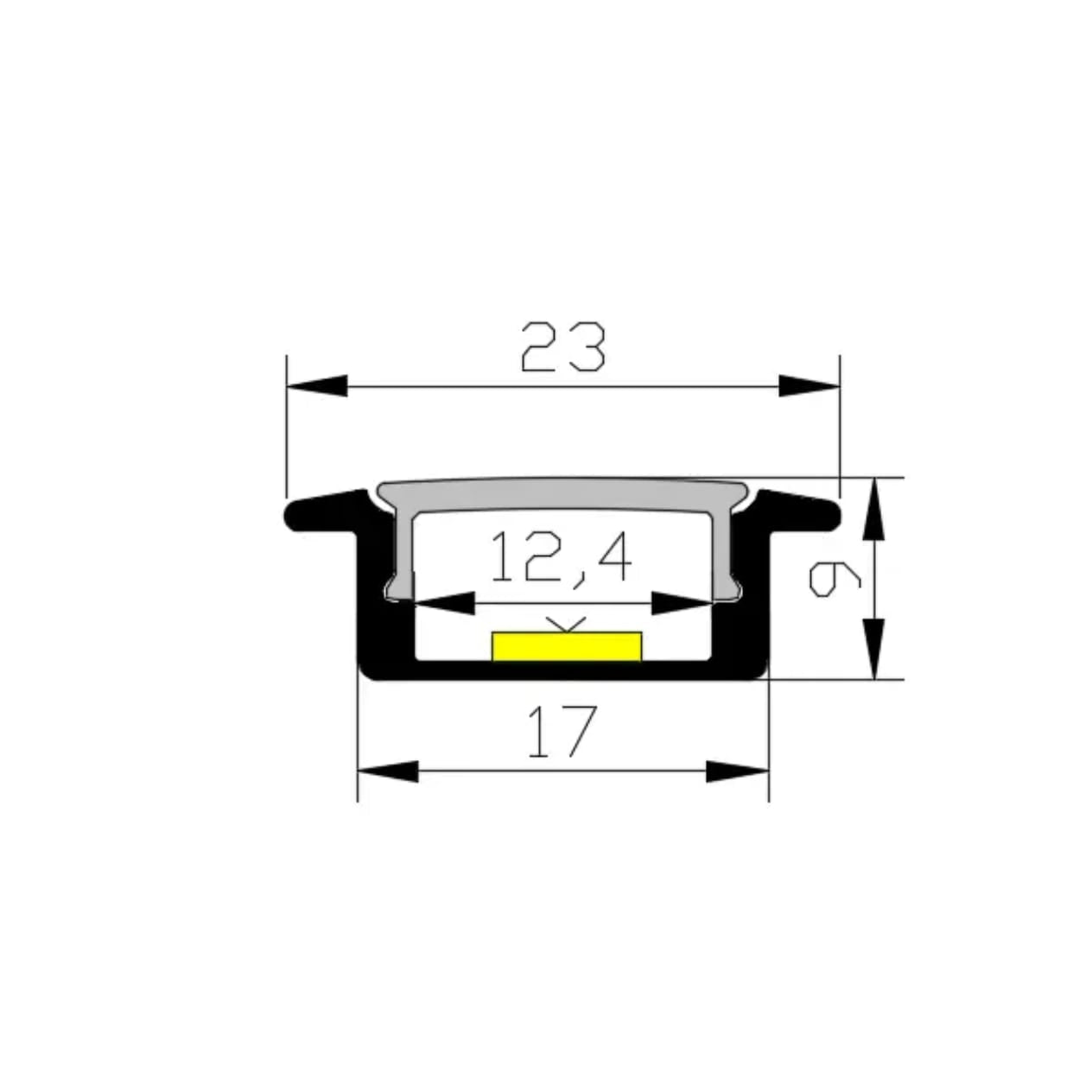23mm Aluminum Profile light (Black)