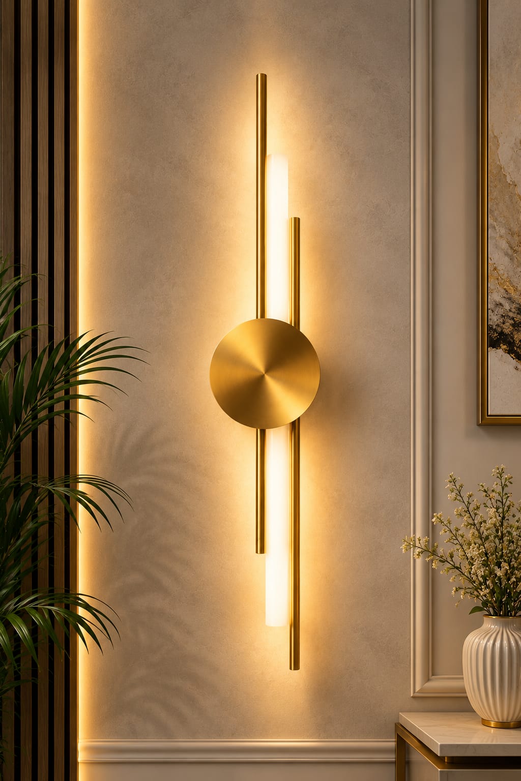 Modern Stylish Gold Pipe Acrylic Wall Lamp