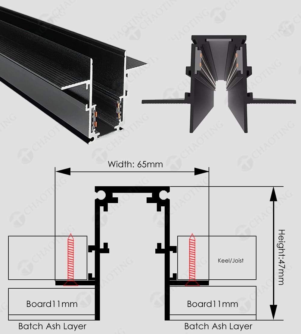 Recessed Magnetic Track (3 meter)