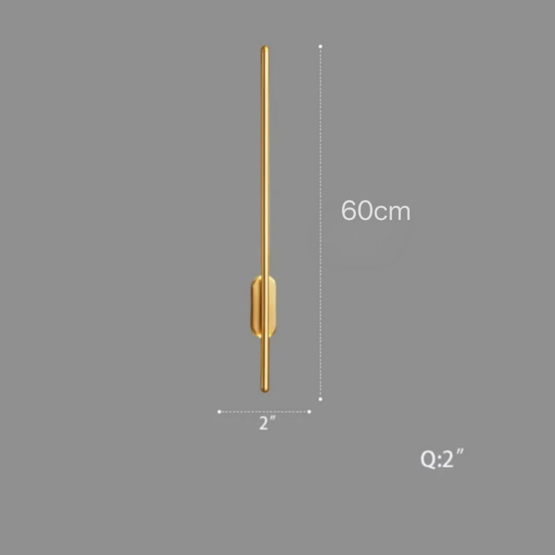 Modern Long Gold Stick LED Wall Light (60cm)