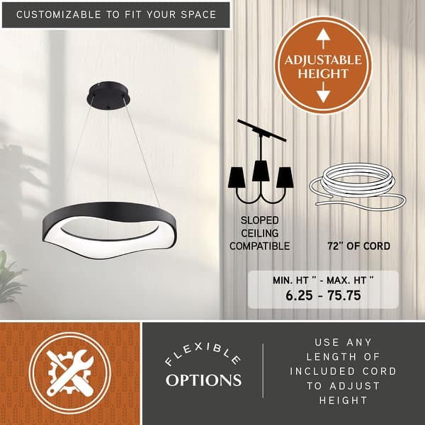 Nordic Minimalist LED Pendant Lamp (D627-Round Black)
