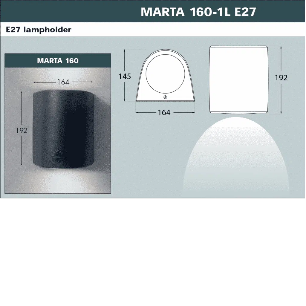 MARTA 160 1-Way UP/Down Bulkhead Lamp