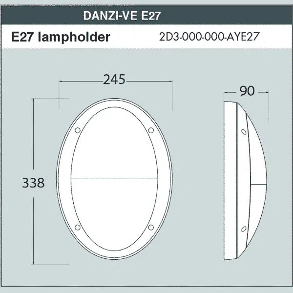 Danzi Range Bulkhead Oval Lamp