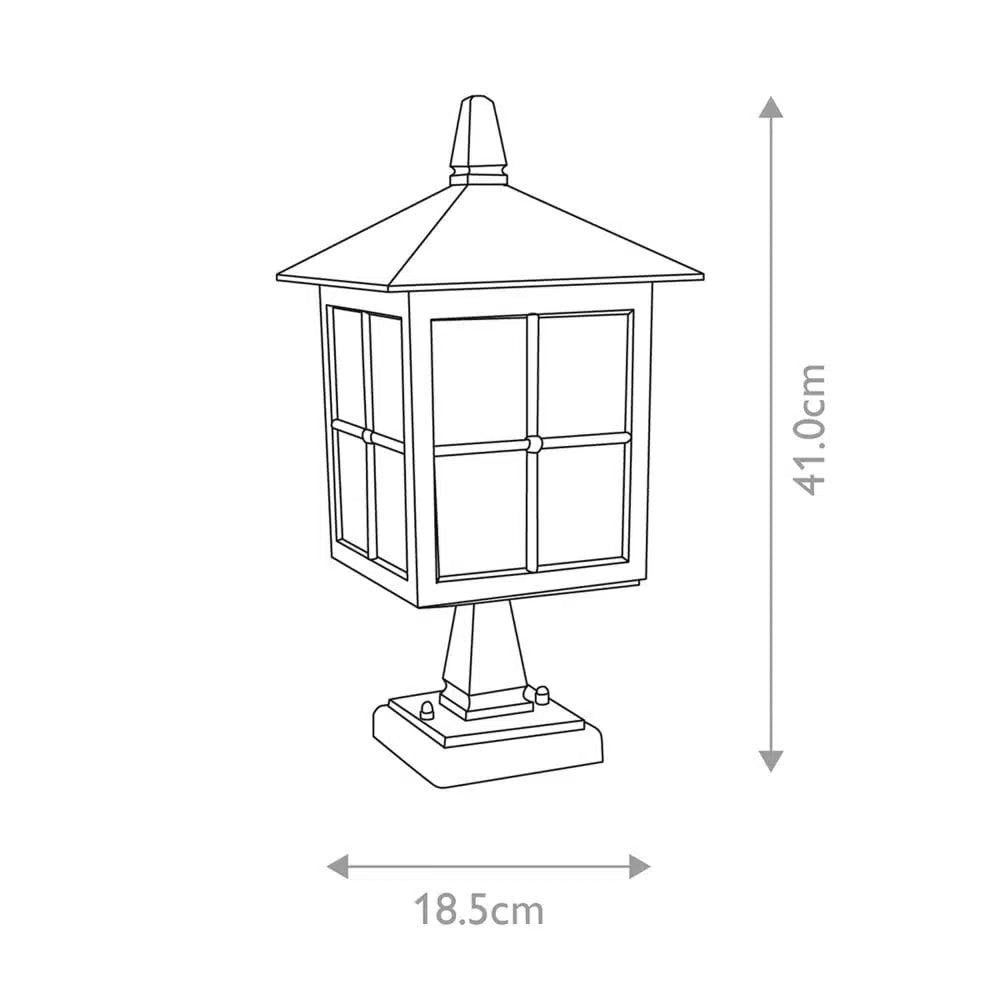 Pedestal Outdoor Lantern-1594 Bl