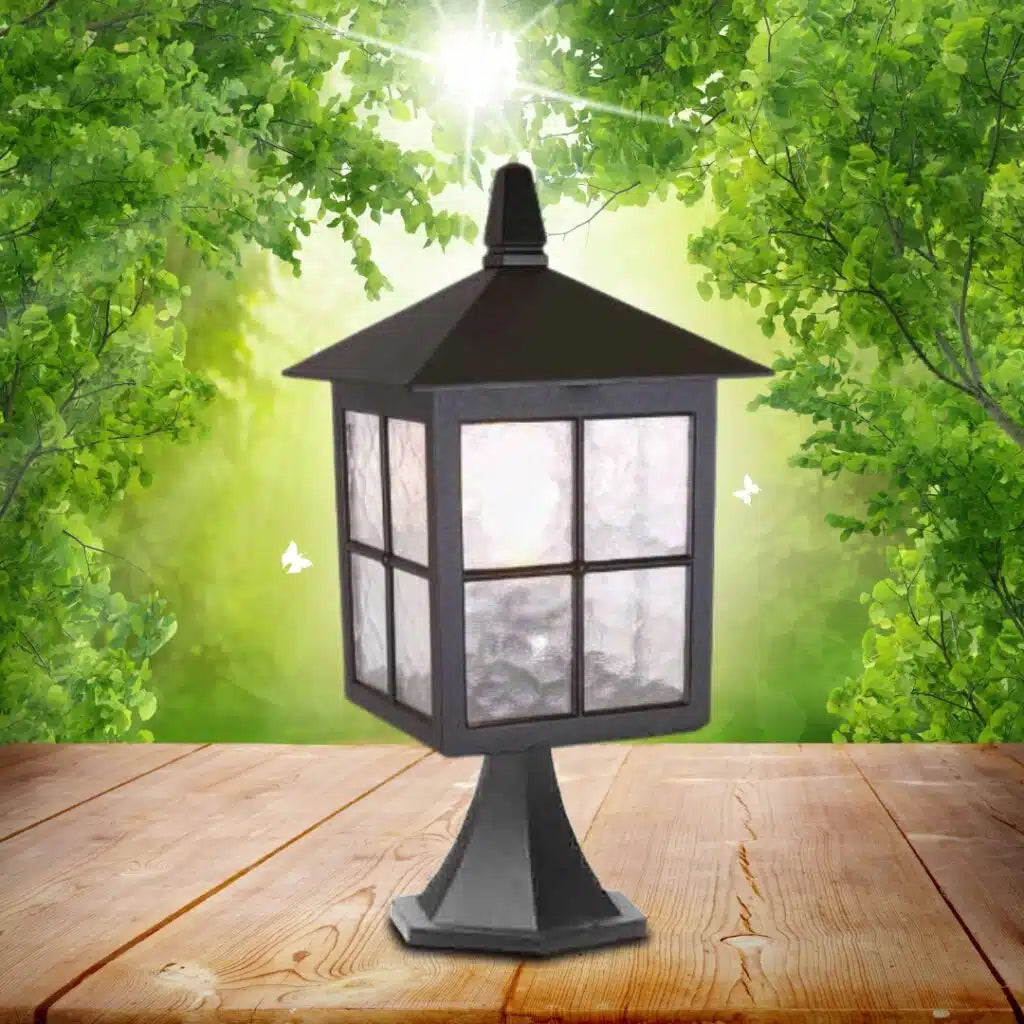 Pedestal Outdoor Lantern-1594 Bl