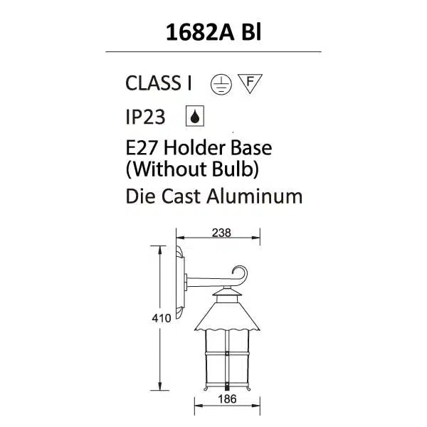 VILA Outdoor Wall Light-1682A Bl