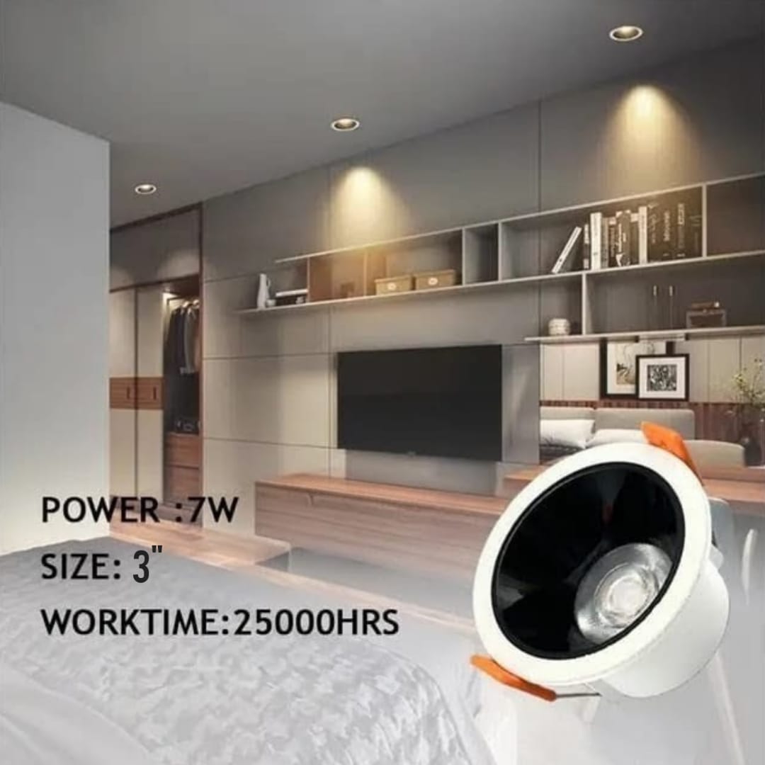 Recessed COB Anti Glare Down Light (7W 3")