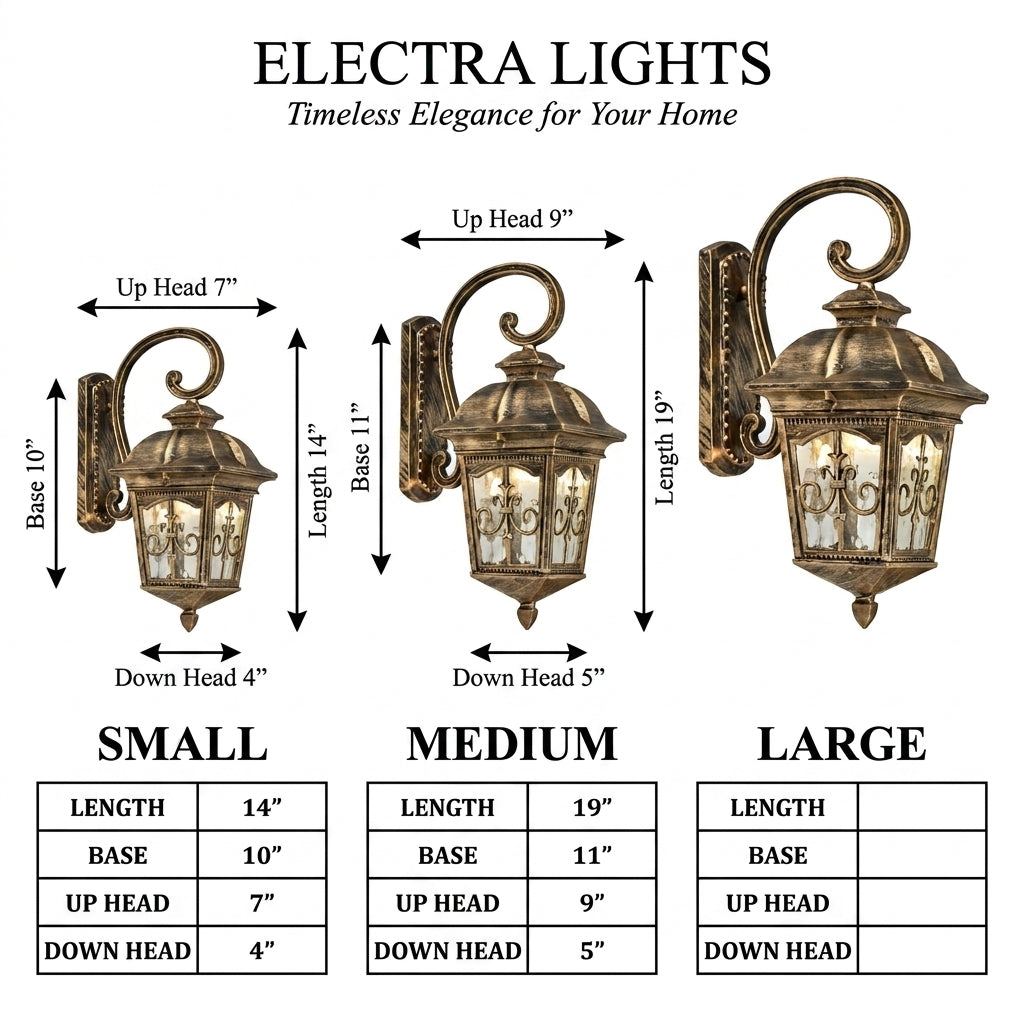 Classic Style Metro Outdoor Wall Light (Antique Gold)