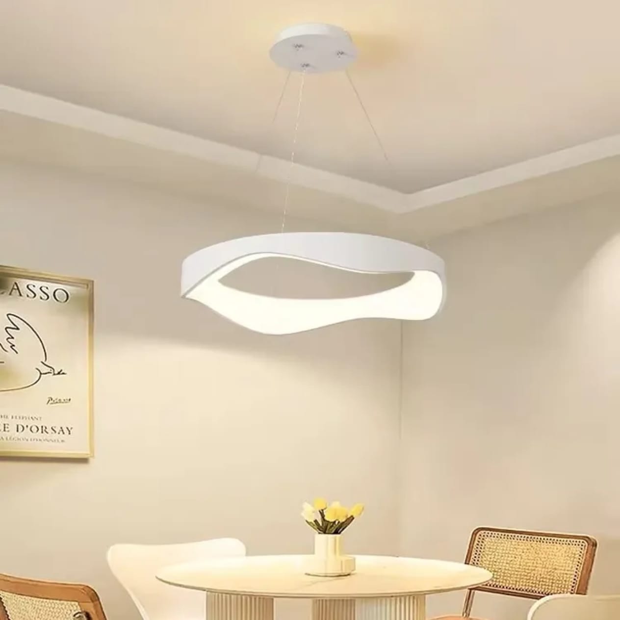 Nordic Minimalist LED Pendant Lamp (D627-Round white)