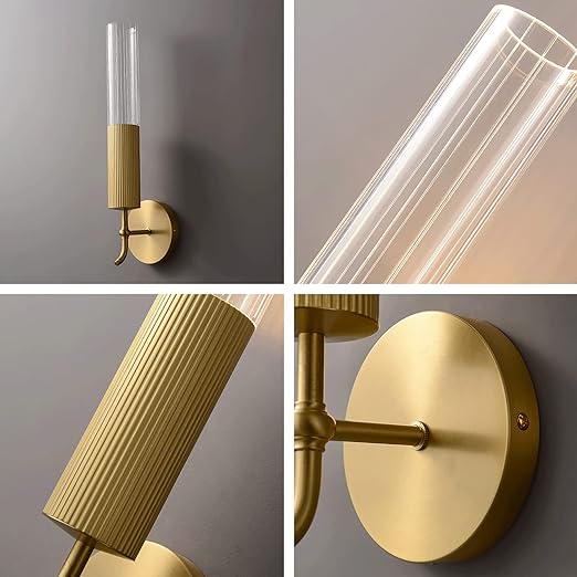 Modern Luxury Long Tube Candlestick Wall Light