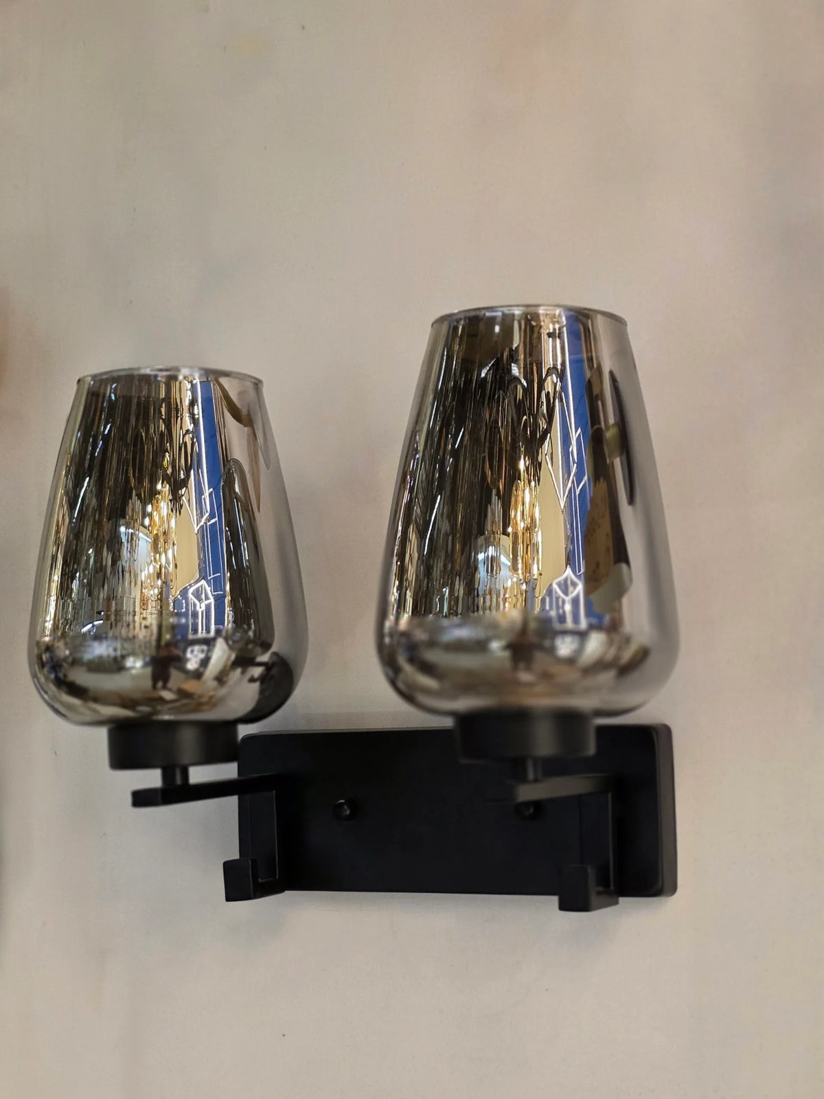 Smoky Double Head Glass Wall Light