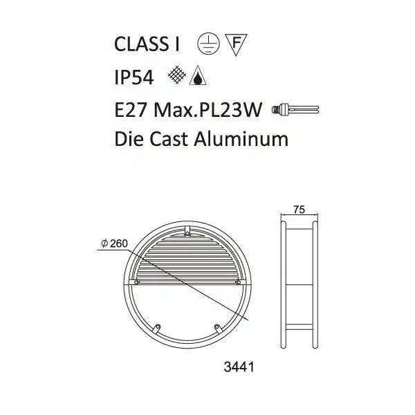 WIRE Outdoor Wall Light-3441gr