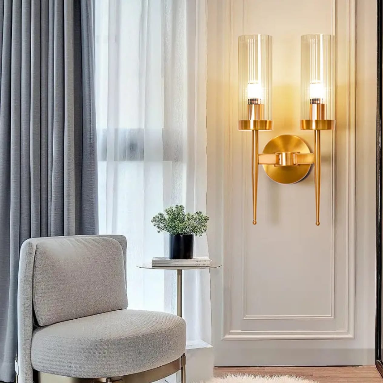 Modern Double Head Candlestick Wall Lamp