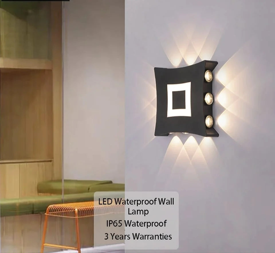 Multi Directional 4 Sided Modern Outdoor Waterproof Wall Light