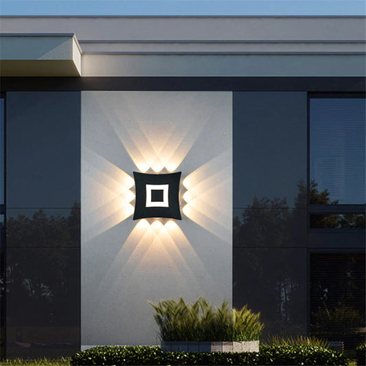 Multi Directional 4 Sided Modern Outdoor Waterproof Wall Light