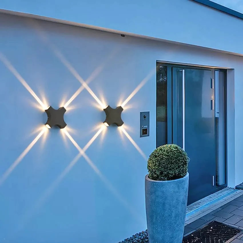 Modern Cross Shape Waterproof Outdoor Wall Light