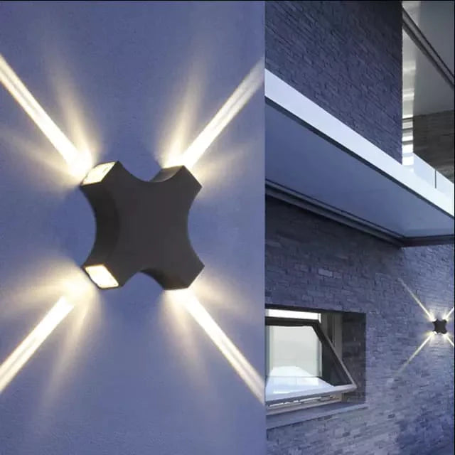 Modern Cross Shape Waterproof Outdoor Wall Light